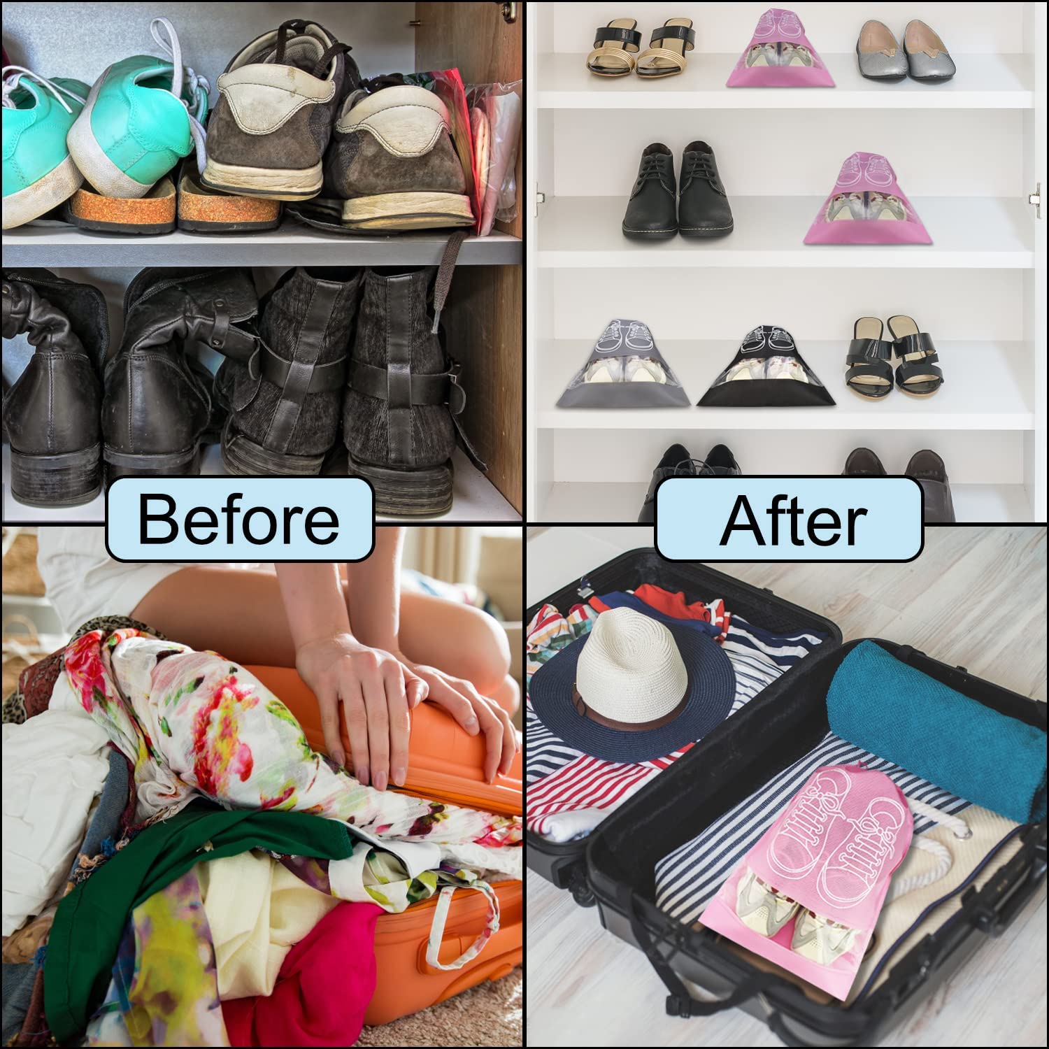 5/10PCS Travel Shoe Bags with  - Reusable Produce Bag recensione e prezzo