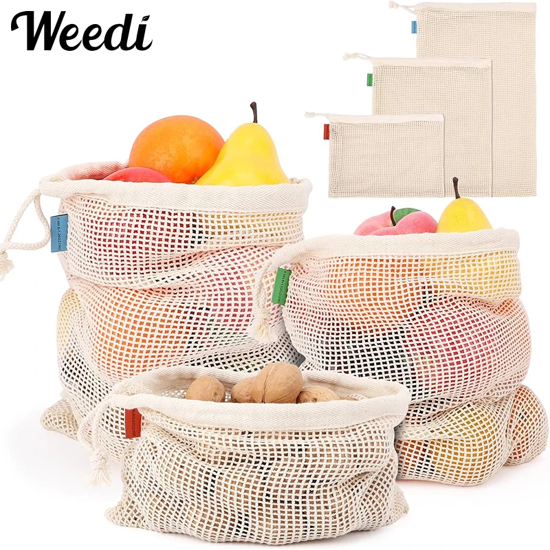 Weedi 3/6pack Reusable Cotton  - Reusable Produce Bag recensione e prezzo
